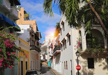 San Juan streets at sunset