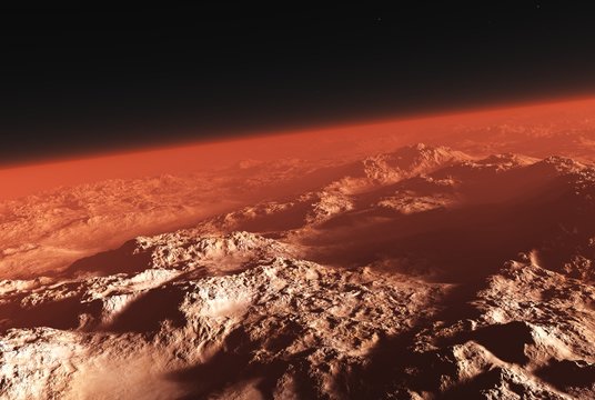 Mars from orbit
3d rendering