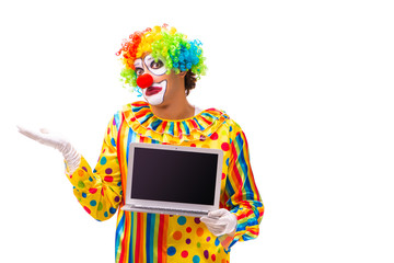 Male clown isolated on white 