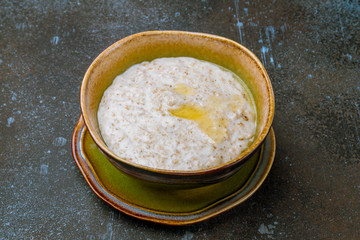 oatmeal porridge on white plate
