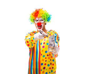 Male clown isolated on white 