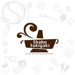 shabu sukiyaki logo icon graphic japanese buffet restaurant