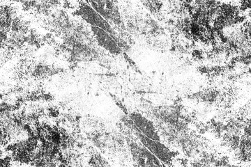 Old grunge weathered wall background. Abstract wallpaper, black and white color design. Backdrop with spots, cracks, dots, chips. Monochrome print.