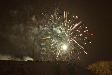 fireworks in the night sky