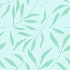 Vector floral seamless pattern in hand drawn style with flowers and leaves on white background greeting card template.