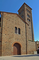 Fototapeta na wymiar Italy Ravenna Saint Francis Basilica with the bell tower. 