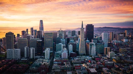 Gordijnen San Francisco Skyline at Sunrise © heyengel