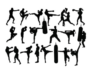 Boxing Sport Silhouettes Activity, art vector design