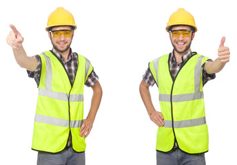 Industrial worker isolated on white 