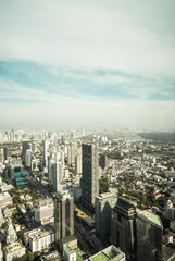 Fototapeta premium Beautiful cityscape with architecture and building in Bangkok Thailand