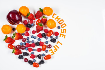 Heart Shaped Fruit Arrangement with Choose Life message # 2