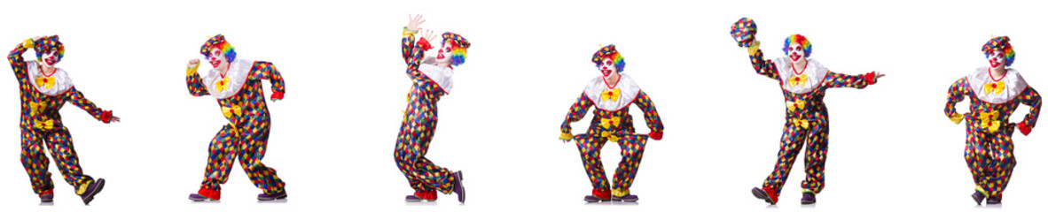 Funny male clown isolated on white  © Elnur