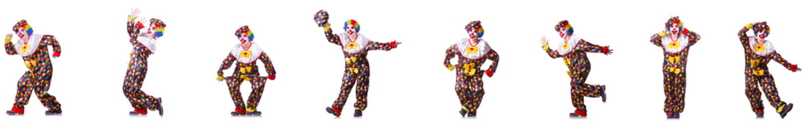Funny male clown isolated on white 