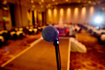 microphone on stage, speaker,