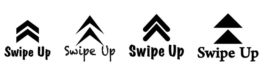 Black swipe up vector. Swipe up set instagram stories vector. Instagram stories icon.