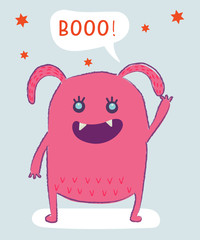 Cute monster. Kid. T-shirt. vector illustration.