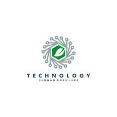 Garden technology logo template vector illustration