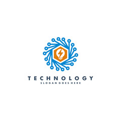 electrical technology logo template vector illustration
