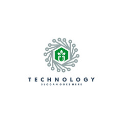 Garden technology logo template vector illustration