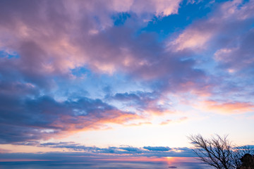 相模湾の初日の出　伊豆スカイライン　景色