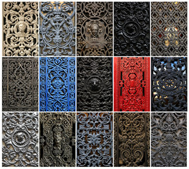 Collage of decorative window metal door