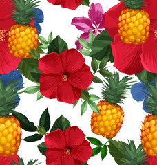 Pineapples seamless patter4
