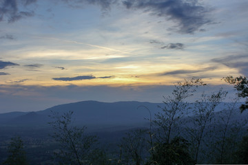 sunset in the mountains