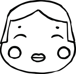 Hand drawn Japanese god of wealth outline