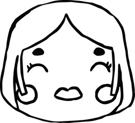 Hand drawn Japanese god of wealth outline