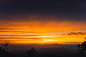twilight sunset Evening light on the mountain 