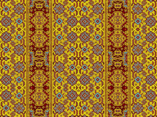  .A pattern of floral and geometric elements for carpet, bedding