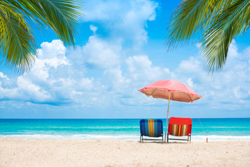 Sand beach and tropical sea.