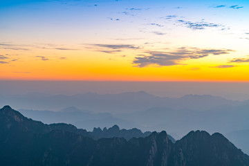 The Beautiful Natural Landscape of Huangshan Mountain in China..