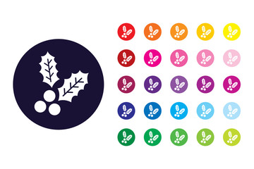 Mistletoe icon. Mistletoe color symbol.