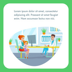 Pediatrician Doctor Advertising Flat Vector Banner