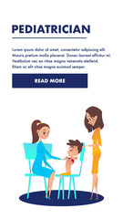 Pediatrician Doctor Consultation. Vector Banner.