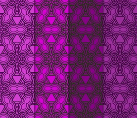 Set of Art Deco Pattern Of Geometric Elements. Seamless Pattern. Vector Illustration. Purple color