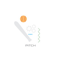Pitch bat sport game strategy concept line