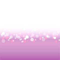 Abstract blurred soft focus bokeh of bright white, violet and pink background with tinsel, copy space template. Vector illustration for web and print concept , elegant decoration .