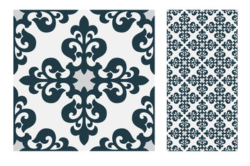 tiles Portuguese patterns antique seamless design in Vector illustration vintage