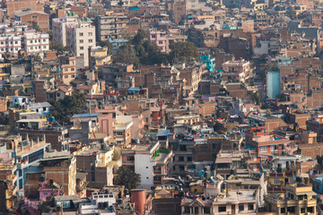Obraz premium Highly dense building view of Kathmandu city, Nepal.