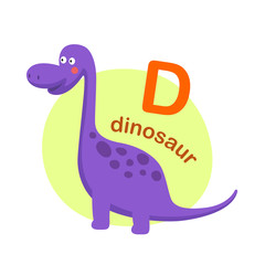 Illustration isolated alphabet letter d-dinosaur vector illustration