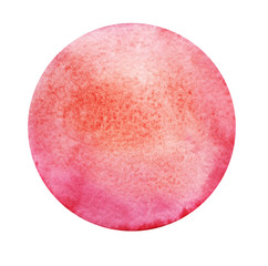 Round abstract red watercolor background with a radial gradient. Hand-drawn paper illustration