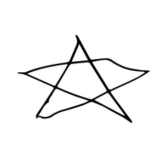 Childish drawing of creative star shape in vector.