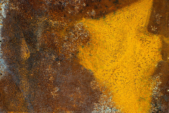 Rusty Metal Yellow Brown Background