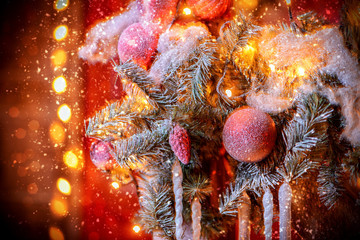 decorations from branches and balls