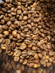 Close up of coffee beans for background
