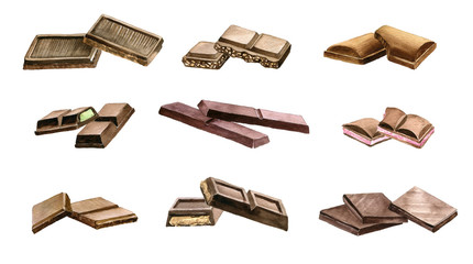 watercolor drawing chocolate