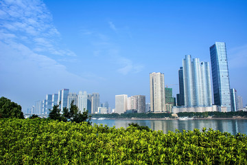 Fototapeta premium Hunan Changsha Xiangjiang Scenery City Landscape Building Group / Changsha cbd