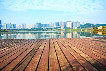 Real estate development on the edge of Changsha West Lake Park